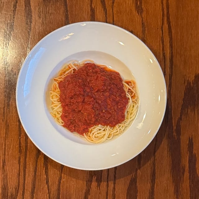 Spaghetti with Meatballs or Meat Sauce.